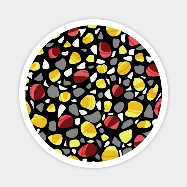 Abstract Graphic Bright Yellow Stones Art image GC-119-4 Magnet by GraphicCharms